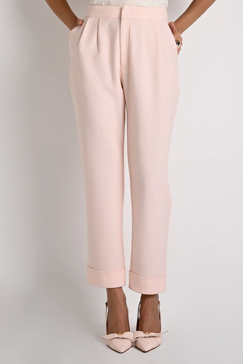 Carmen Steffens  Carrot Pants with Overlapping Waistband in Lily Pink for Women | Best Price UAE