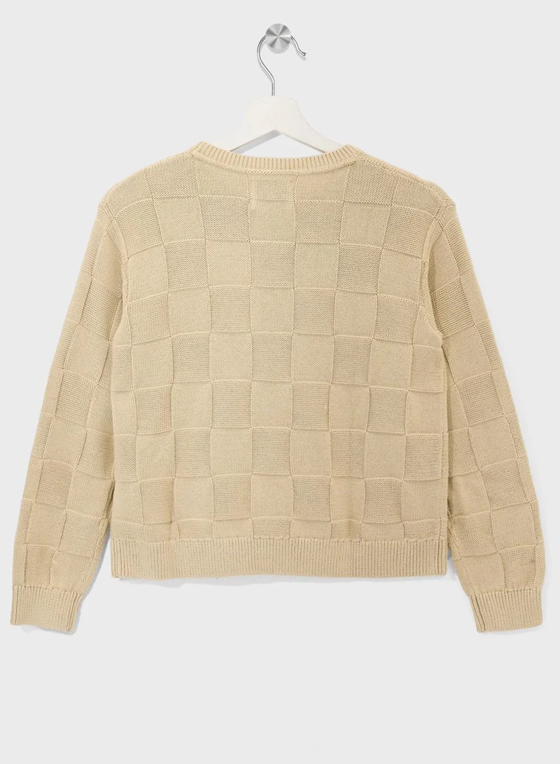 Calvin Klein Jeans YELLOW Youth Checks Sweater for Men | Best Price UAE