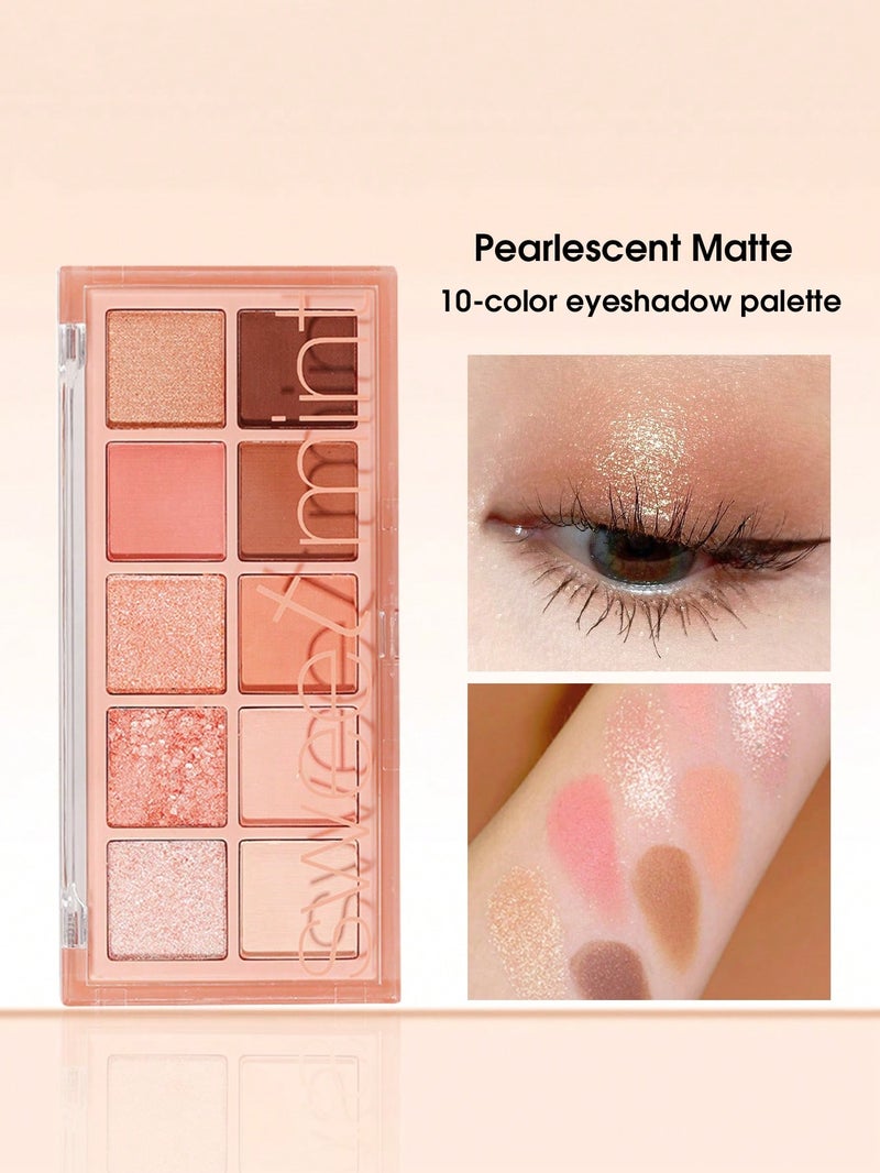 Sweet mint 10 Color Matte Eyeshadow Palette 1Pc Highly Pigmented Waterproof Long Wearing Eyeshadow Tray Eye Shadow - Image 1