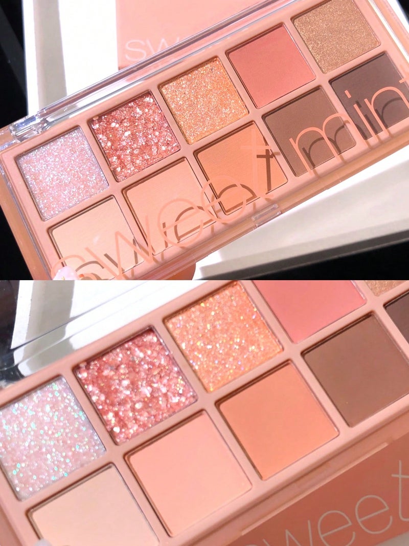 Sweet mint 10 Color Matte Eyeshadow Palette 1Pc Highly Pigmented Waterproof Long Wearing Eyeshadow Tray Eye Shadow - Image 4
