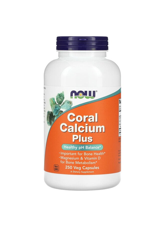 now Coral Calcium Plus, 250 Veg Capsules  - Image 1