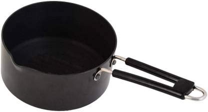 Stephy Hard Anodised Sauce Pan/Milk Pan(15.5 cm) 1.25 LTR. with Aluminium Lid and Stainless Steel Strainer_Pack of 1 - Image 2