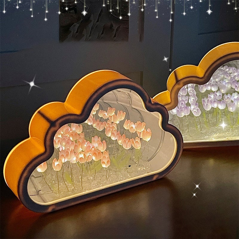 Cloud Tulip Night Light Cloud Tulip Lamp infinite Mirror Handmade Cloud Lights for Bedroom,Kids Night Lights Gifts for Girls Friends for Anniversaries Christmas Mother's Day - Image 3