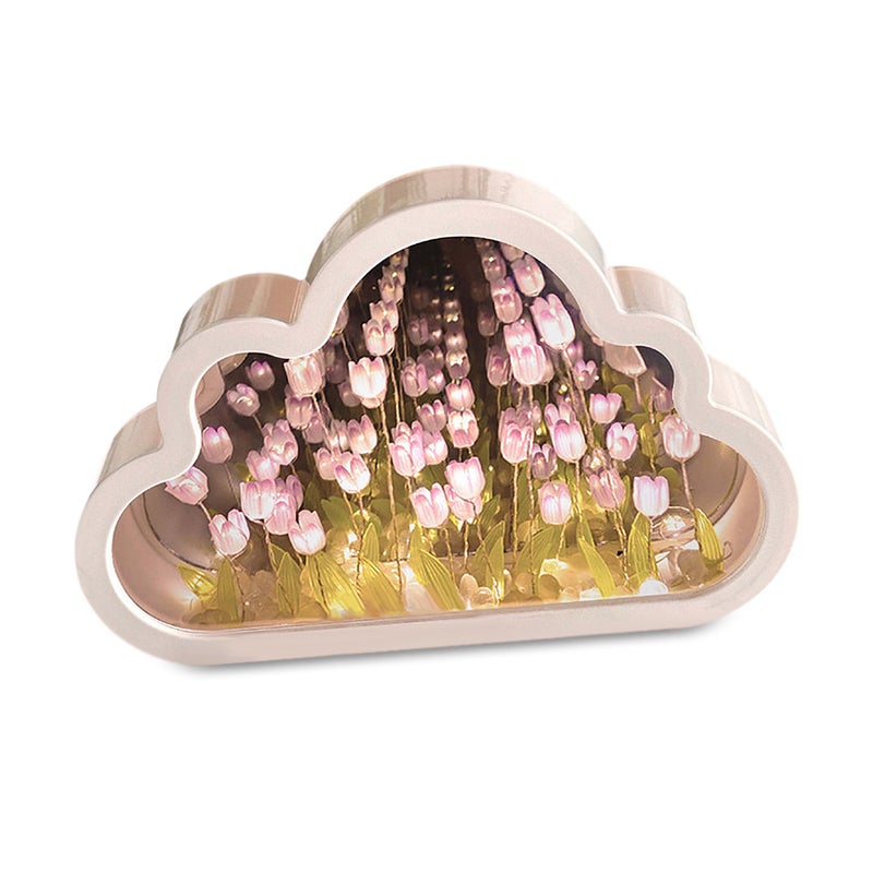 Cloud Tulip Night Light Cloud Tulip Lamp infinite Mirror Handmade Cloud Lights for Bedroom,Kids Night Lights Gifts for Girls Friends for Anniversaries Christmas Mother's Day - Image 1