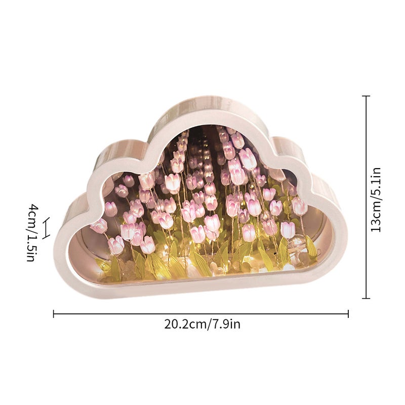 Cloud Tulip Night Light Cloud Tulip Lamp infinite Mirror Handmade Cloud Lights for Bedroom,Kids Night Lights Gifts for Girls Friends for Anniversaries Christmas Mother's Day - Image 2