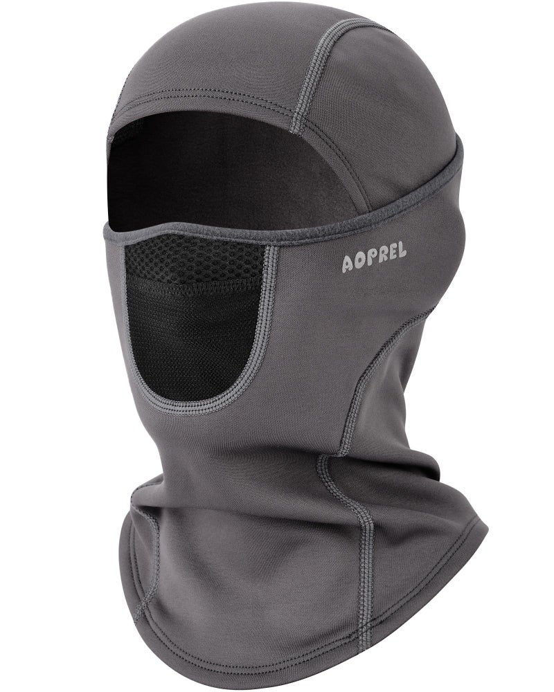 AOPREL Kids Balaclava Ski Mask with Breathable Holes, Windproof Fleece Full Face Mask for Cold Weather Boys Girls Grey - Image 1