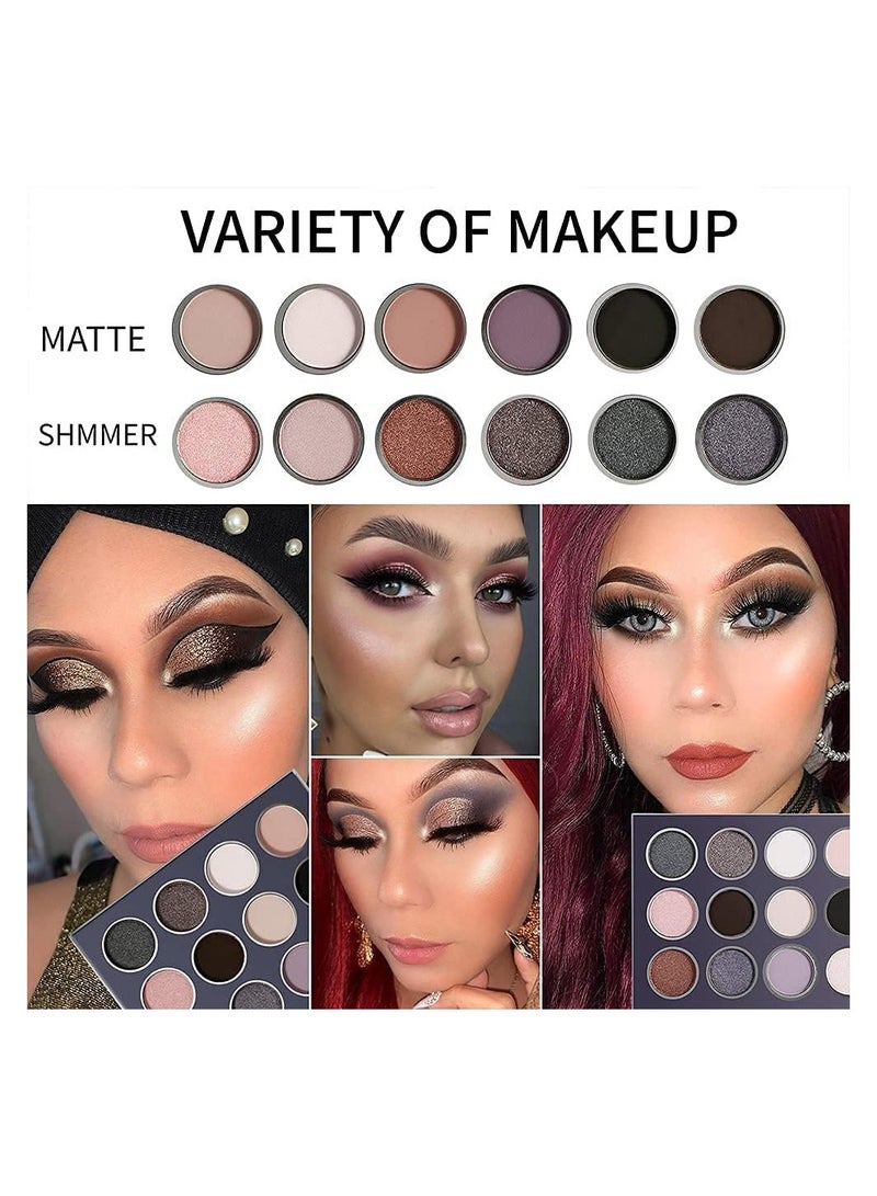 SYOSI Smokey Grey Eyeshadow Palette, Pigmented Velvety Matte Shimmer Neutral Silver Eyeshadow Pallet,Long-Lasting Natural Nude Brown Dark Small Makeup Palette Eye Shadow - Image 5