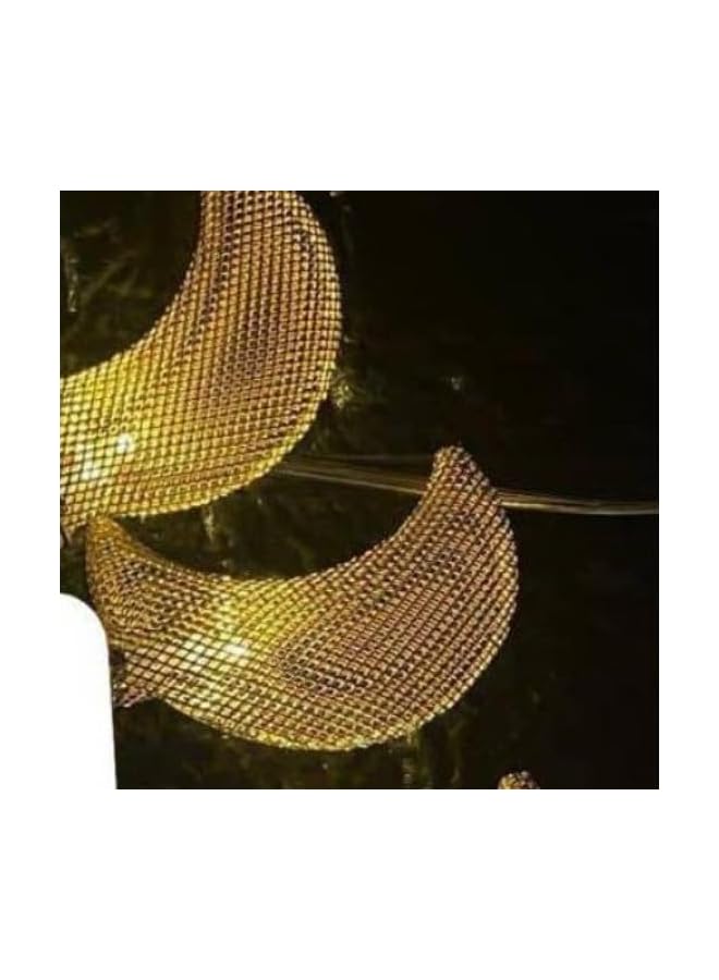 The Bros Ramadan Decorations Gold Moon Lights - 3M, 10 LEDs, Battery Operated, Indoor/Outdoor, Festive Islamic String Lights for Ramadan, Eid, Festivals - Image 3