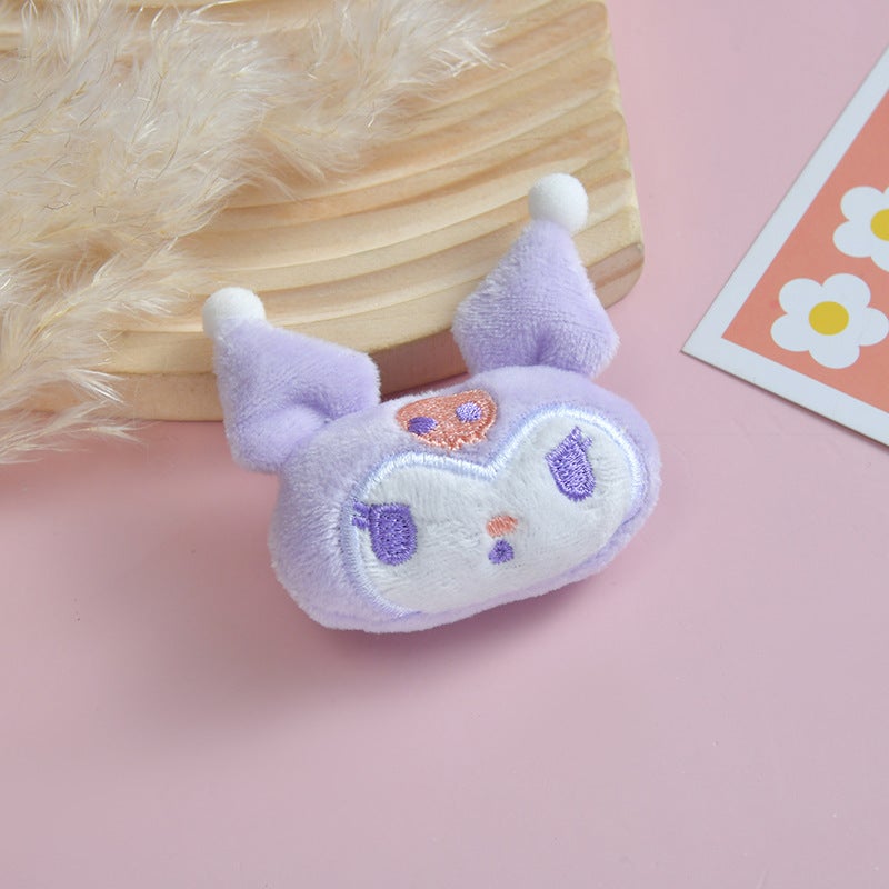 New Sanrio Plush Keychain DIY Scarf Hat Charms Purple