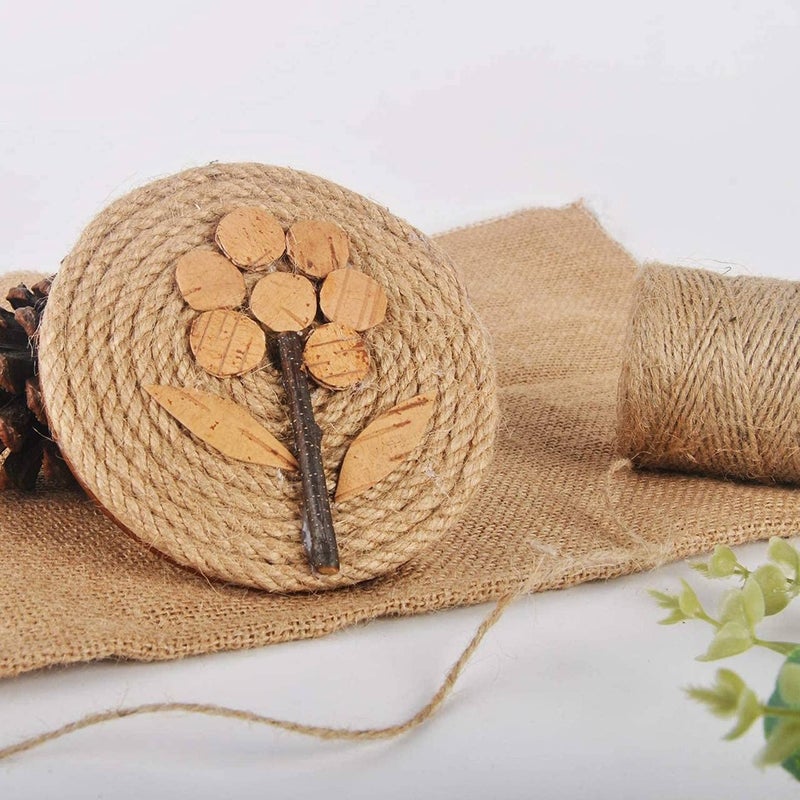 ASUNFISH Colored Strong Twisted Jute Twine Rope Linen Twine Rustic String Cord DIY Burlap String Rope Party Gift Wrapping Cords Thread and Other Projects Brown 2mm 100 100 Meters - Image 2
