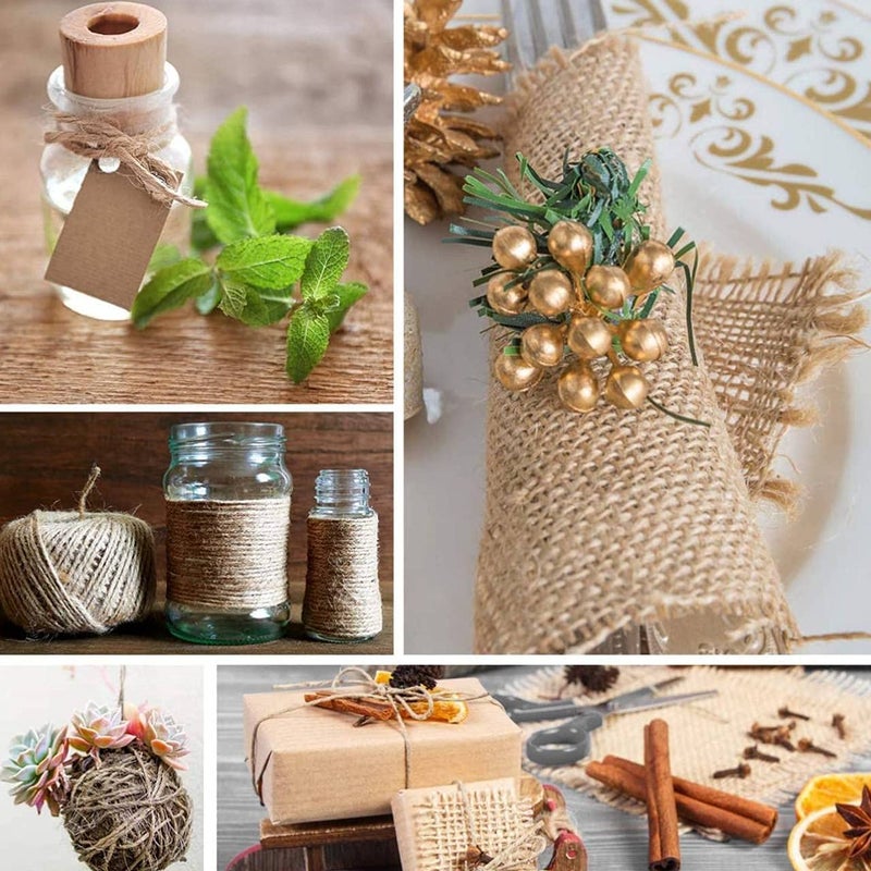 ASUNFISH Colored Strong Twisted Jute Twine Rope Linen Twine Rustic String Cord DIY Burlap String Rope Party Gift Wrapping Cords Thread and Other Projects Brown 2mm 100 100 Meters - Image 5
