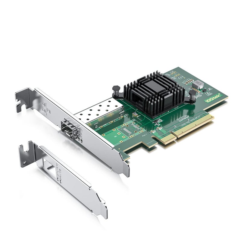10جتيك بطاقة شبكة 10Gb PCI-E NIC، منفذ SFP+ واحد، مع وحدة تحكم Intel 82599EN، محول إيثرنت يدعم Windows Server/Linux/VMware، مقارنة بـ Intel X520-DA1(E10G42BTDA) - Image 1