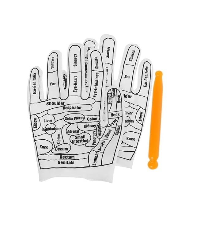 Generic SHOPOLIFE Acupressure Hand Socks With Stick Massage Gloves Hand Pointed Reflexology Gloves Hand Spa Massage for Palm Finger Massager 1 Pair  - Image 1