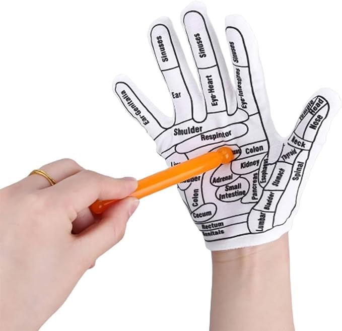 Generic SHOPOLIFE Acupressure Hand Socks With Stick Massage Gloves Hand Pointed Reflexology Gloves Hand Spa Massage for Palm Finger Massager 1 Pair  - Image 5