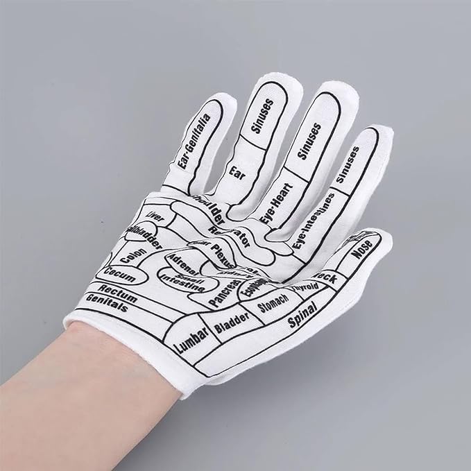 Generic SHOPOLIFE Acupressure Hand Socks With Stick Massage Gloves Hand Pointed Reflexology Gloves Hand Spa Massage for Palm Finger Massager 1 Pair  - Image 4