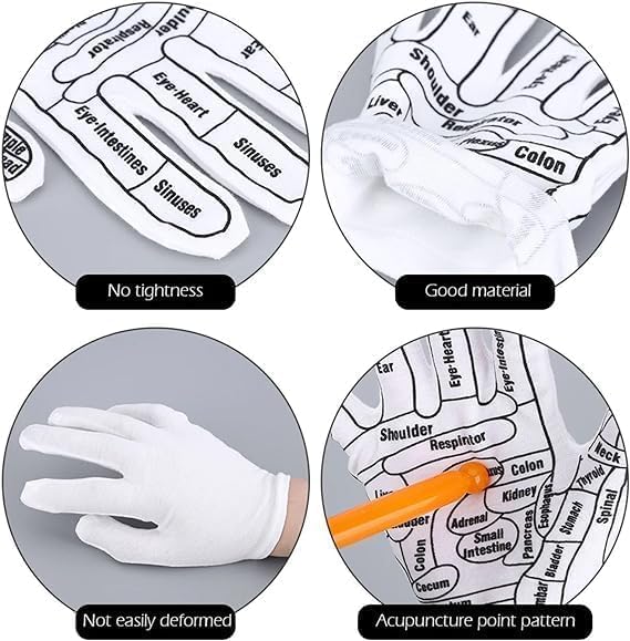 Generic SHOPOLIFE Acupressure Hand Socks With Stick Massage Gloves Hand Pointed Reflexology Gloves Hand Spa Massage for Palm Finger Massager 1 Pair  - Image 3