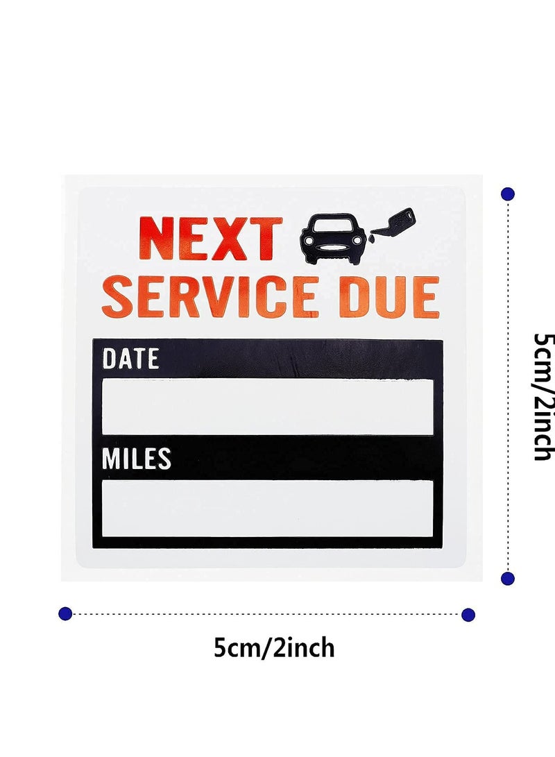 بيوينتي ملصقات تغيير زيت السيارة، 600 قطعة 5 * 5 سم ملصقات سوداء لخدمة السيارات، ملصقات فينيل قابلة للإزالة، ملصقات تذكير بتغيير الزيت/صيانة السيارات، ملصق سيارة بدون بقايا لمستلزمات السيارات (2 لفة) - Image 2