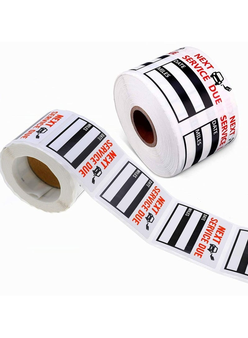 بيوينتي ملصقات تغيير زيت السيارة، 600 قطعة 5 * 5 سم ملصقات سوداء لخدمة السيارات، ملصقات فينيل قابلة للإزالة، ملصقات تذكير بتغيير الزيت/صيانة السيارات، ملصق سيارة بدون بقايا لمستلزمات السيارات (2 لفة) - Image 1