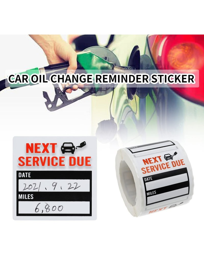 بيوينتي ملصقات تغيير زيت السيارة، 600 قطعة 5 * 5 سم ملصقات سوداء لخدمة السيارات، ملصقات فينيل قابلة للإزالة، ملصقات تذكير بتغيير الزيت/صيانة السيارات، ملصق سيارة بدون بقايا لمستلزمات السيارات (2 لفة) - Image 3