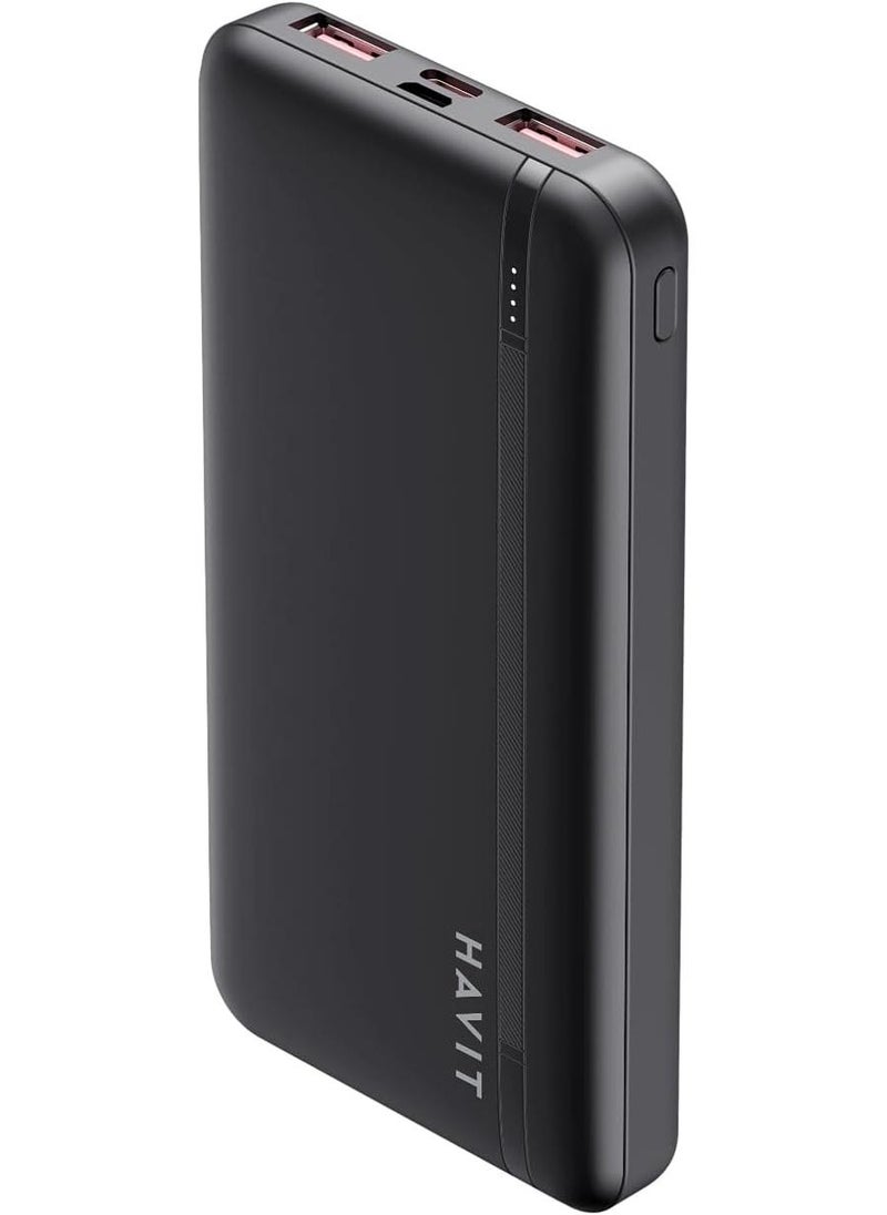 Havit Power Bank 10000mAh Fast Charging with Dual USB Ports – 20W PD & 22.5W, Slim Design, LED Indicator Lights for Real-Time Charging Status - Image 1