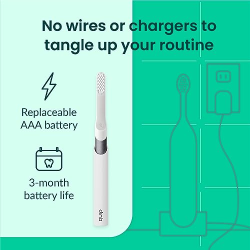 Quip Sonic Toothbrush for Adults - Timed Electric Toothbrush with Cover - Replaceable Brush Head, Soft Bristles, Metal Handle, 3 Month Battery Life - Travel Toothbrush - Slate - Image 3