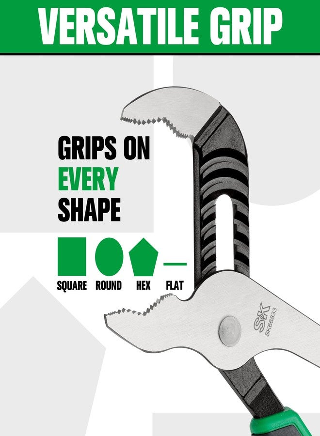 اس كي كي طقم كماشة SK مكون من قطعتين، كماشة وصلة منزلقة 8 بوصات وكماشة وصلة أخدود 10 بوصات، تصميم CR-V ممتاز، مقبض مريح مضاد للانزلاق لقبضة مريحة - Image 5