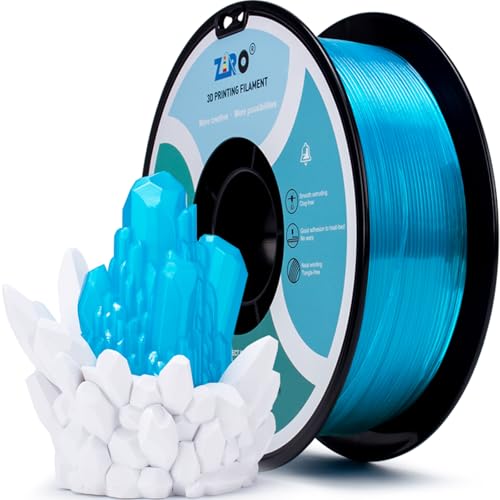 ZIRO 3D Printing Filament, Translucent PLA Series, 1.75mm PLA Filament Material, Dimensional Accuracy +/- 0.03mm, 2.2lbs Spool, 3D Printing Material Fit Most FDM Printers, Translucent Light Blue - Image 1
