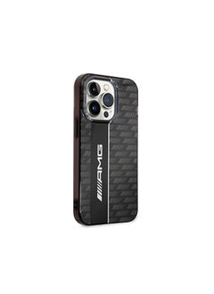 AMG Transparent Double Layer Case With Carbon Pattern Ii For Iphone 14 Pro Max Black  - Image 4