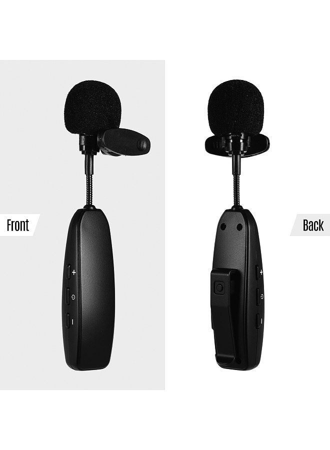 Wireless UHF Microphone System 2 Transmitter and 1 Receiver Musical Instrument Lapel Mics for Smartphone Computer Speakers Cameras Teaching Presentation Public Speaking Voice Amplifier