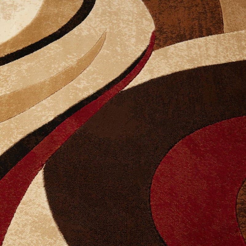 Home Dynamix Tribeca Slade Modern Area Rug, Abstract Brown/Red 39"x55" - Image 3