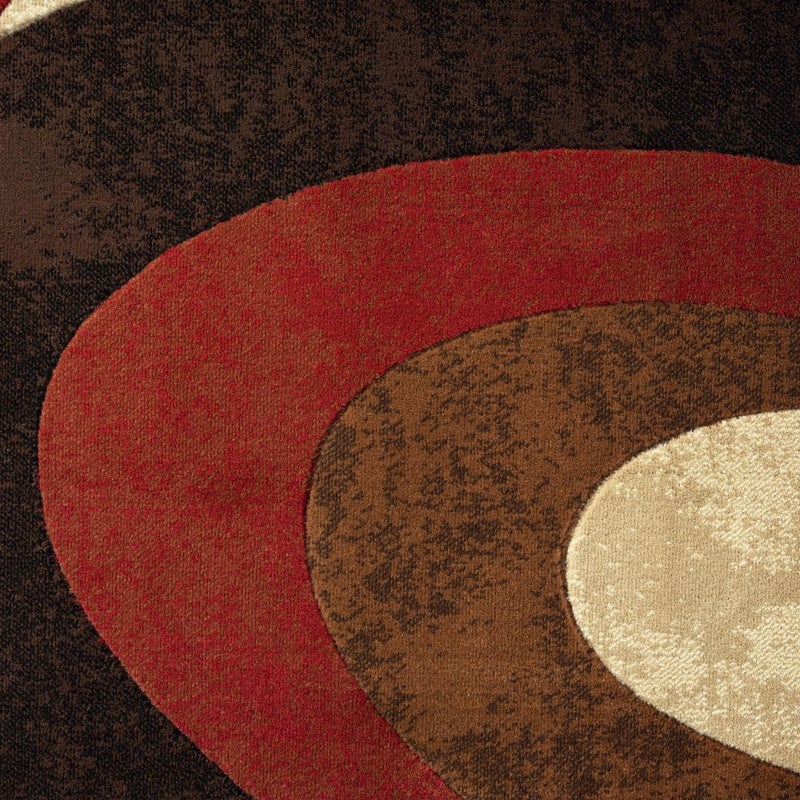 Home Dynamix Tribeca Slade Modern Area Rug, Abstract Brown/Red 39"x55" - Image 4