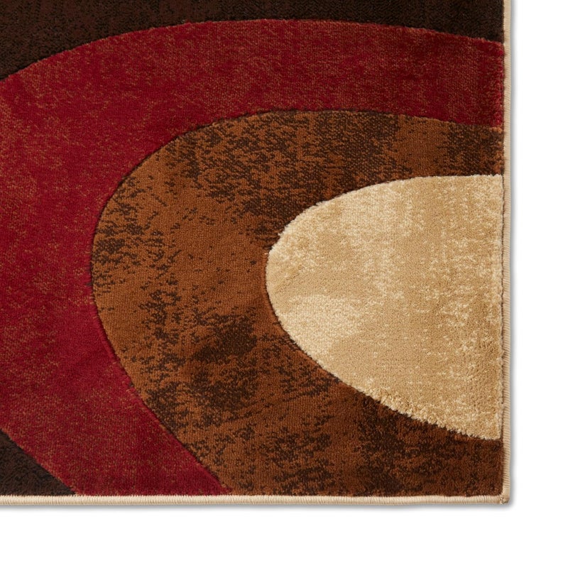 Home Dynamix Tribeca Slade Modern Area Rug, Abstract Brown/Red 39"x55" - Image 5