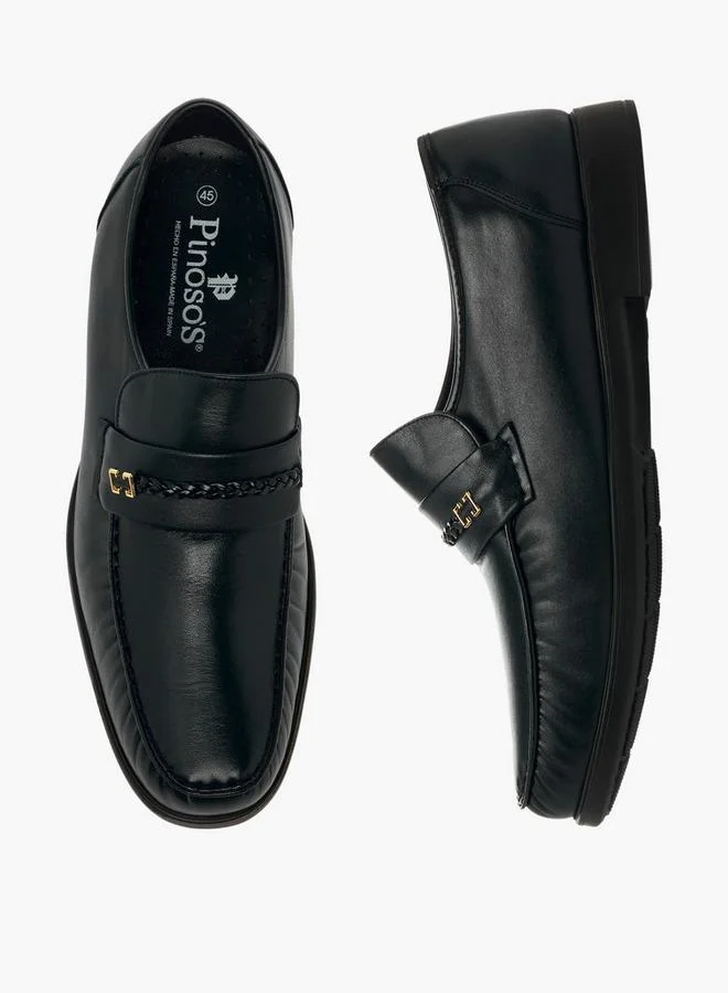 Pinosos BLACK Men Slip-On Genuine Leather Loafers for Men | Best Price UAE