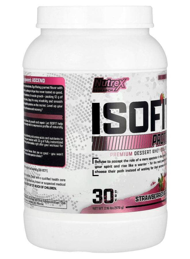 Nutrex Research IsoFit® بروتين فراولة وكريمة 2.16 رطل (978 جرام) - Image 2