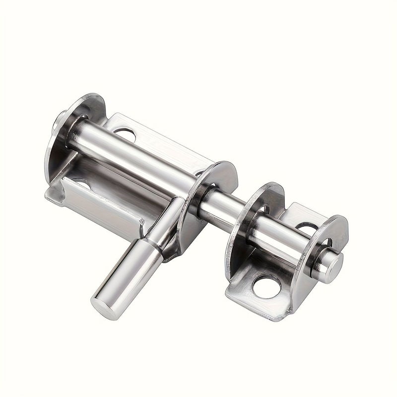 Silvery Stainless Steel Half Round Latch Sliding Bolt Lock for Wardrobe Garden Interior Exterior Door - Image 5