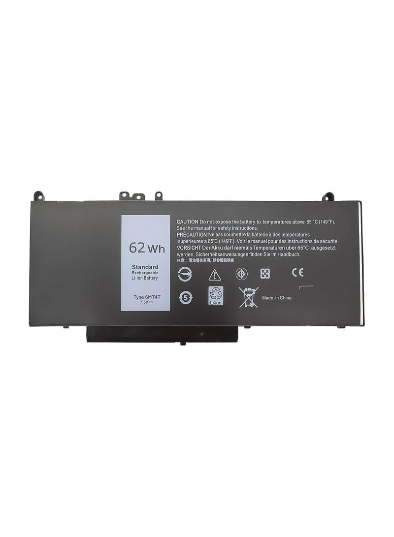 بطارية لاب توب 68 وات ساعة – متوافقة مع أجهزة ديل – بطارية عالية الأداء باللون الأسود - Image 2