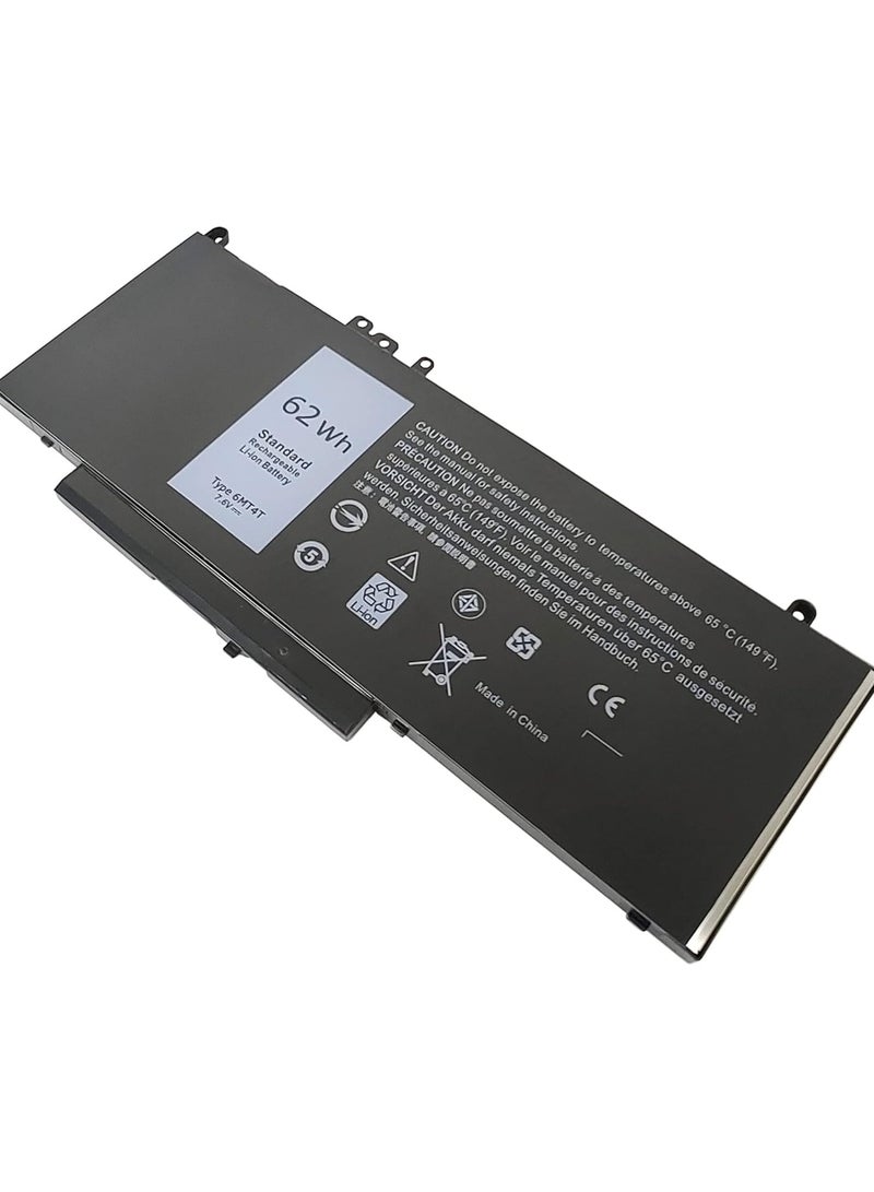 بطارية لاب توب 68 وات ساعة – متوافقة مع أجهزة ديل – بطارية عالية الأداء باللون الأسود - Image 1