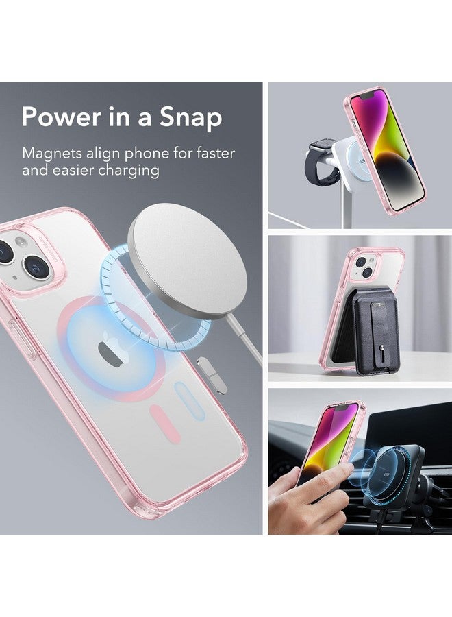 ESR ESR Classic Hybrid Case (HaloLock) - MagSafe Compatible, Shockproof Military-Grade Protection for iPhone 14/13, Clear Pink  - Image 3