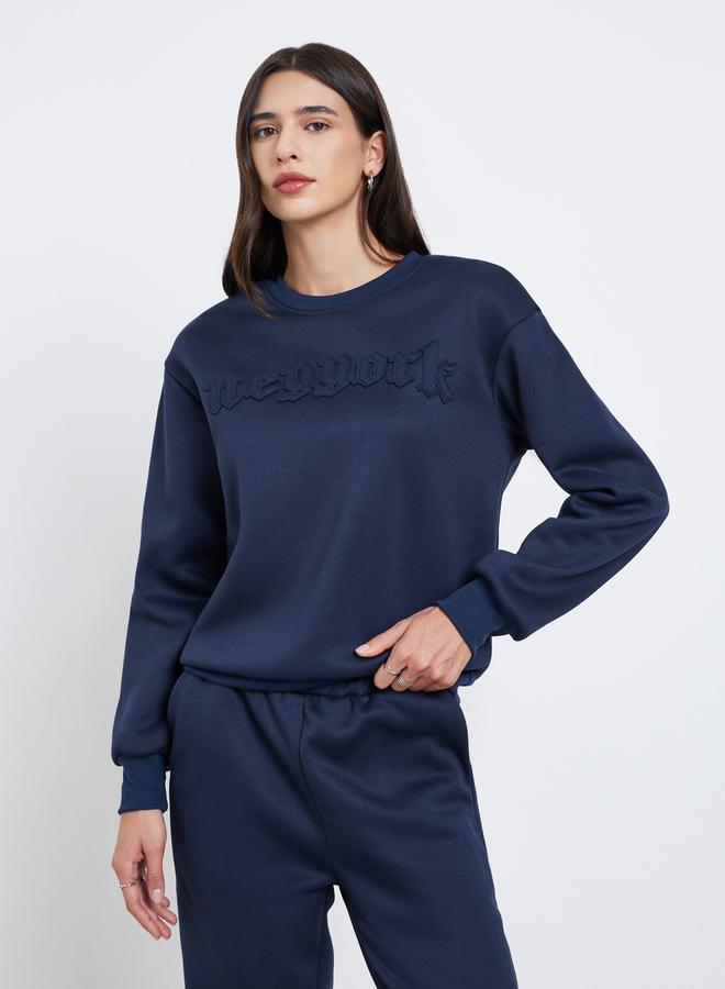 Styli Patchwork Detail Sweatshirt and Joggers Co-Ords - Image 3