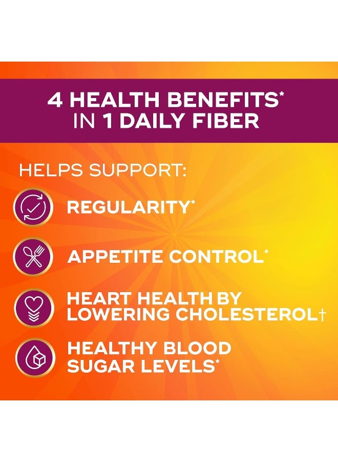 Metamucil, Fiber, 4-in-1 Psyllium Fiber Supplement Powder with Real Sugar, Orange Smooth Flavored Drink, 114 Servings - Image 4