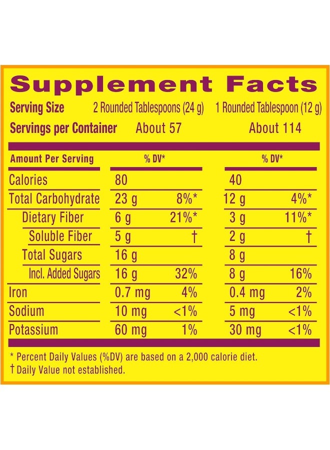 Metamucil, Fiber, 4-in-1 Psyllium Fiber Supplement Powder with Real Sugar, Orange Smooth Flavored Drink, 114 Servings - Image 2