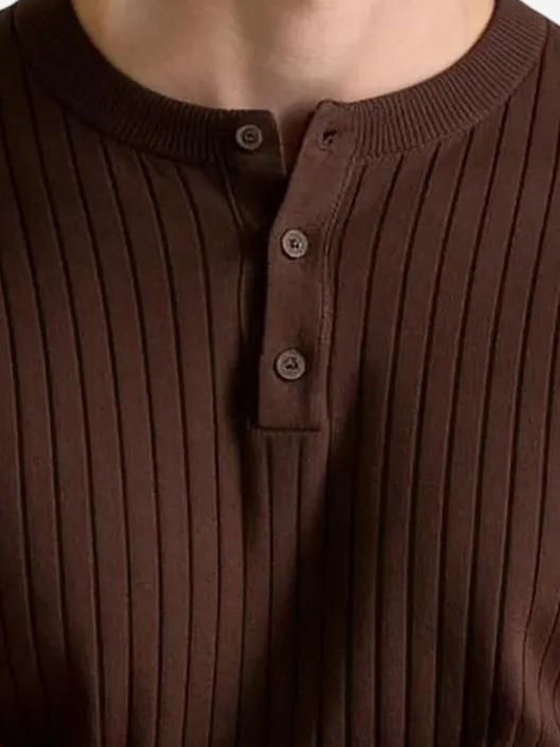 GIESTO Slim Fit Long Sleeve Button Collar T-Shirt - Image 3