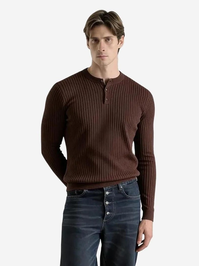GIESTO Slim Fit Long Sleeve Button Collar T-Shirt - Image 1