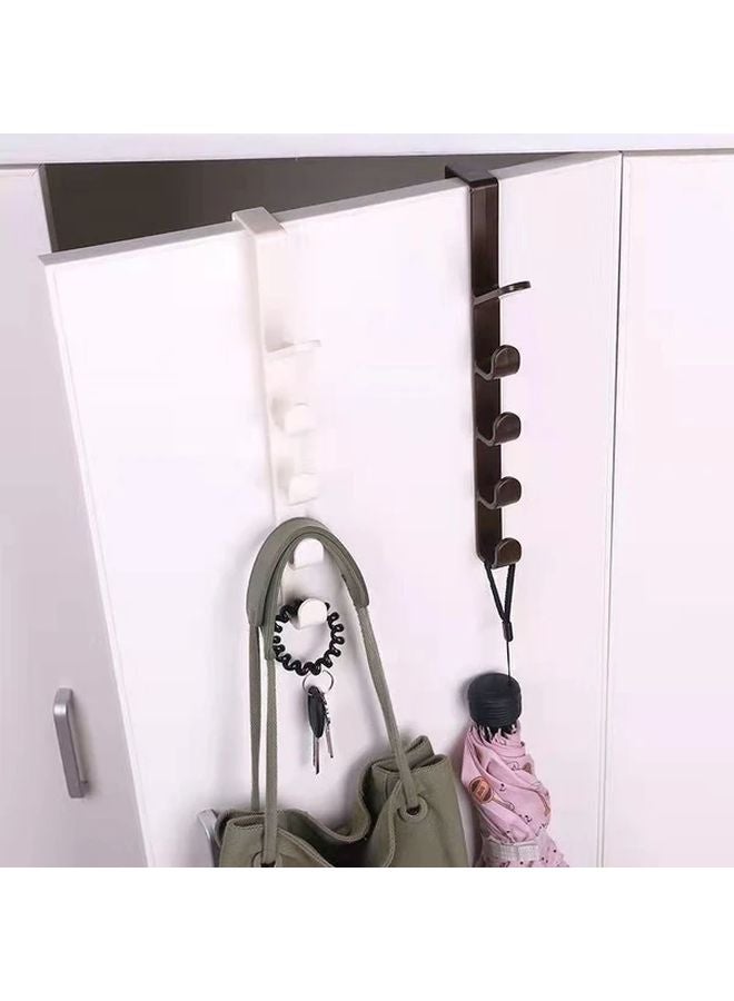 White Over The Door Plastic Hanger ABS Space Saving Hook Rack For Clothes Bags Towels - Image 5