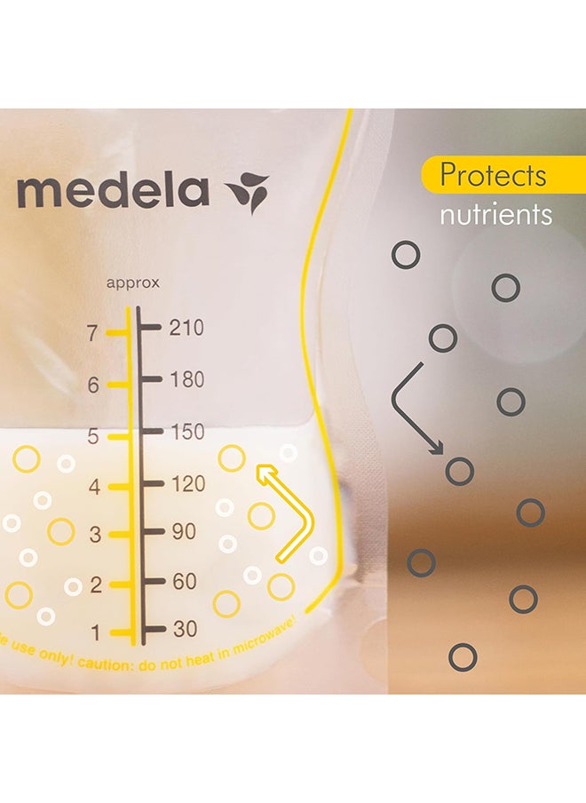 Medela 50 Piece Easy Pour Disposable Leakproof Breast Milk Bags With Milk Protection 210 Ml  - Image 3