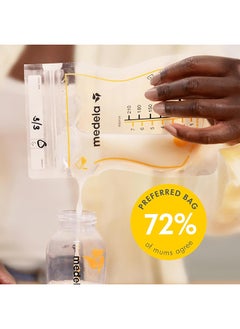 Medela 50 Piece Easy Pour Disposable Leakproof Breast Milk Bags With Milk Protection 210 Ml  - Image 2