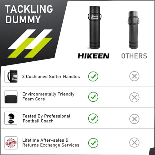 Hikeen Heavy Duty Football Tackle Dummy - Lightweight Tackling Dummy for Youth Football Withstand Years of Blocking, Tackling, Defensive Practice Drills - 12"x48" Kick Training Dummy with Handles - Image 2