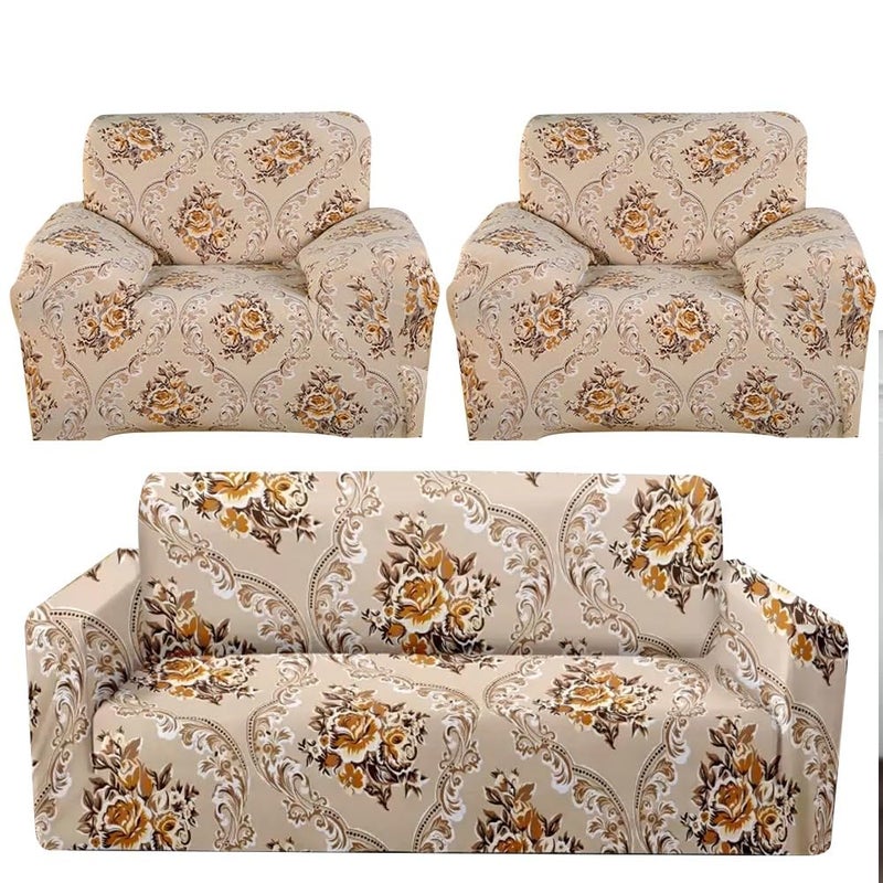 B BESTILO Universal Sofa Cover Big Elasticity Cover for Couch Flexible Stretch Sofa Cover220 GSM Floral 5 Seater Multicolor - Image 1