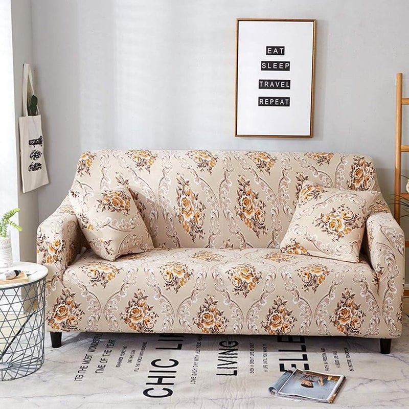 B BESTILO Universal Sofa Cover Big Elasticity Cover for Couch Flexible Stretch Sofa Cover220 GSM Floral 5 Seater Multicolor - Image 5