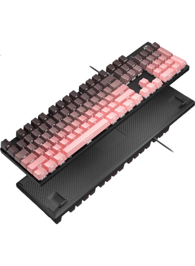 Hp Mechanical Keyboard For Office E-Sports Gaming Wired Desktop Laptop Side Engraved Gradient Blackberry Pink White Light Tea Axis - Image 2